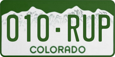 CO license plate 010RUP
