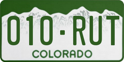 CO license plate 010RUT