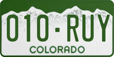 CO license plate 010RUY