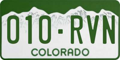 CO license plate 010RVN