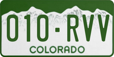 CO license plate 010RVV