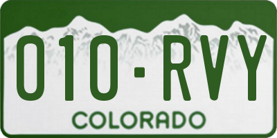 CO license plate 010RVY