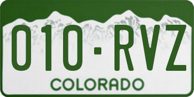 CO license plate 010RVZ