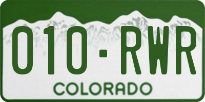 CO license plate 010RWR