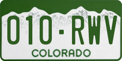 CO license plate 010RWV