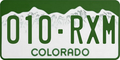 CO license plate 010RXM