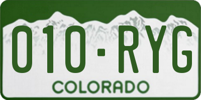 CO license plate 010RYG