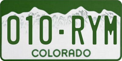 CO license plate 010RYM