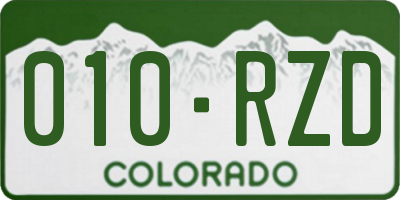 CO license plate 010RZD