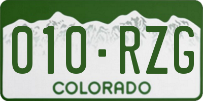 CO license plate 010RZG
