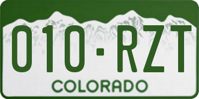 CO license plate 010RZT