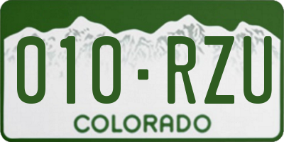 CO license plate 010RZU