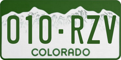 CO license plate 010RZV