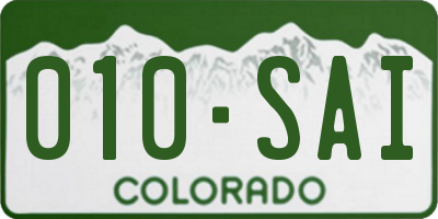 CO license plate 010SAI