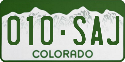 CO license plate 010SAJ