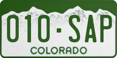 CO license plate 010SAP