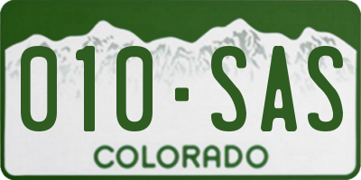 CO license plate 010SAS