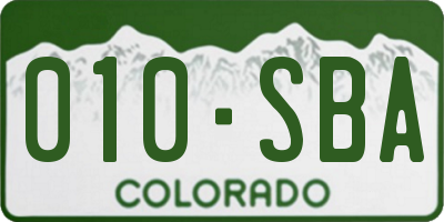 CO license plate 010SBA