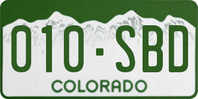 CO license plate 010SBD