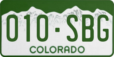 CO license plate 010SBG