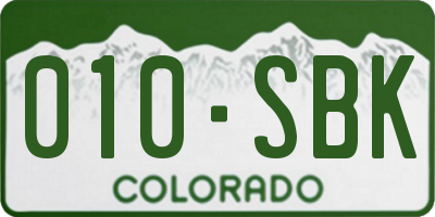 CO license plate 010SBK
