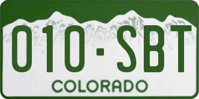 CO license plate 010SBT