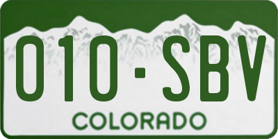 CO license plate 010SBV