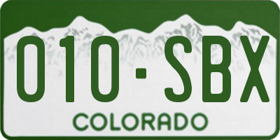 CO license plate 010SBX