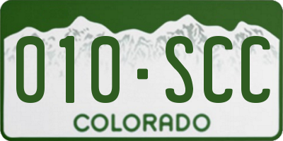 CO license plate 010SCC