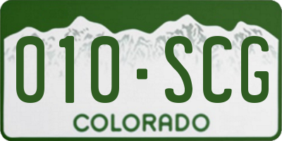 CO license plate 010SCG