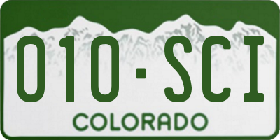 CO license plate 010SCI