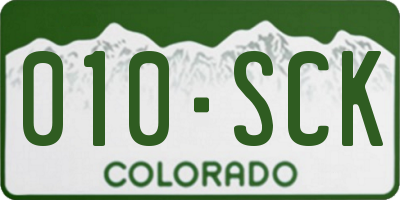 CO license plate 010SCK
