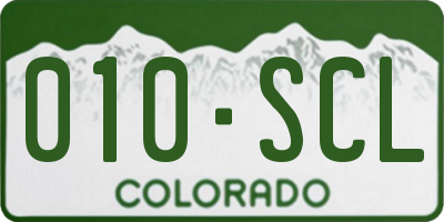 CO license plate 010SCL