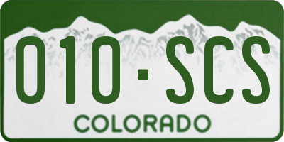 CO license plate 010SCS