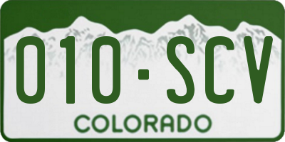 CO license plate 010SCV