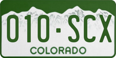 CO license plate 010SCX
