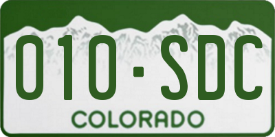 CO license plate 010SDC
