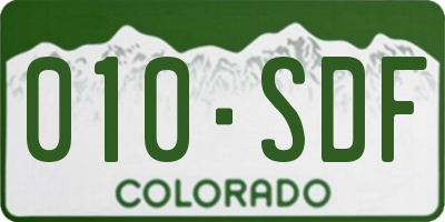 CO license plate 010SDF