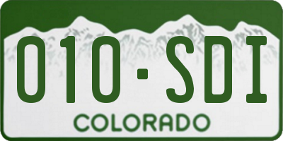 CO license plate 010SDI