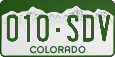 CO license plate 010SDV