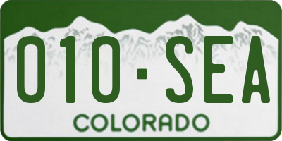 CO license plate 010SEA