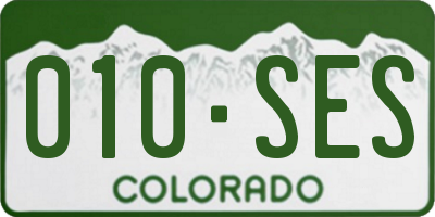 CO license plate 010SES