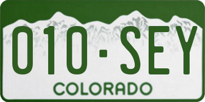CO license plate 010SEY
