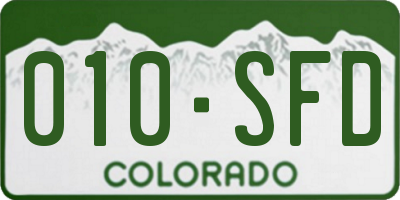 CO license plate 010SFD