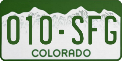 CO license plate 010SFG
