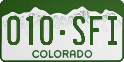 CO license plate 010SFI