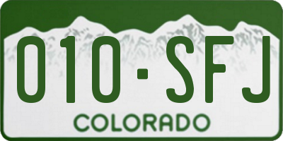 CO license plate 010SFJ