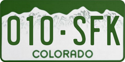 CO license plate 010SFK