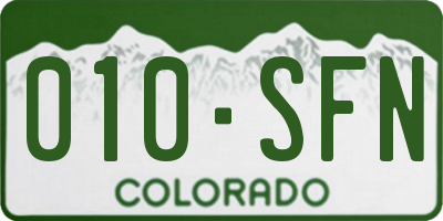 CO license plate 010SFN