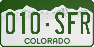 CO license plate 010SFR